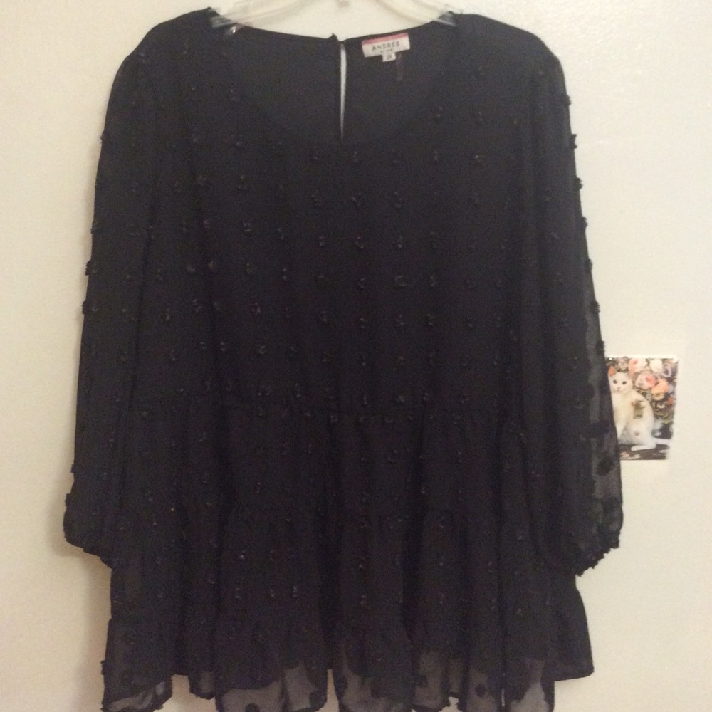 Andrée By Unit Black Blouse